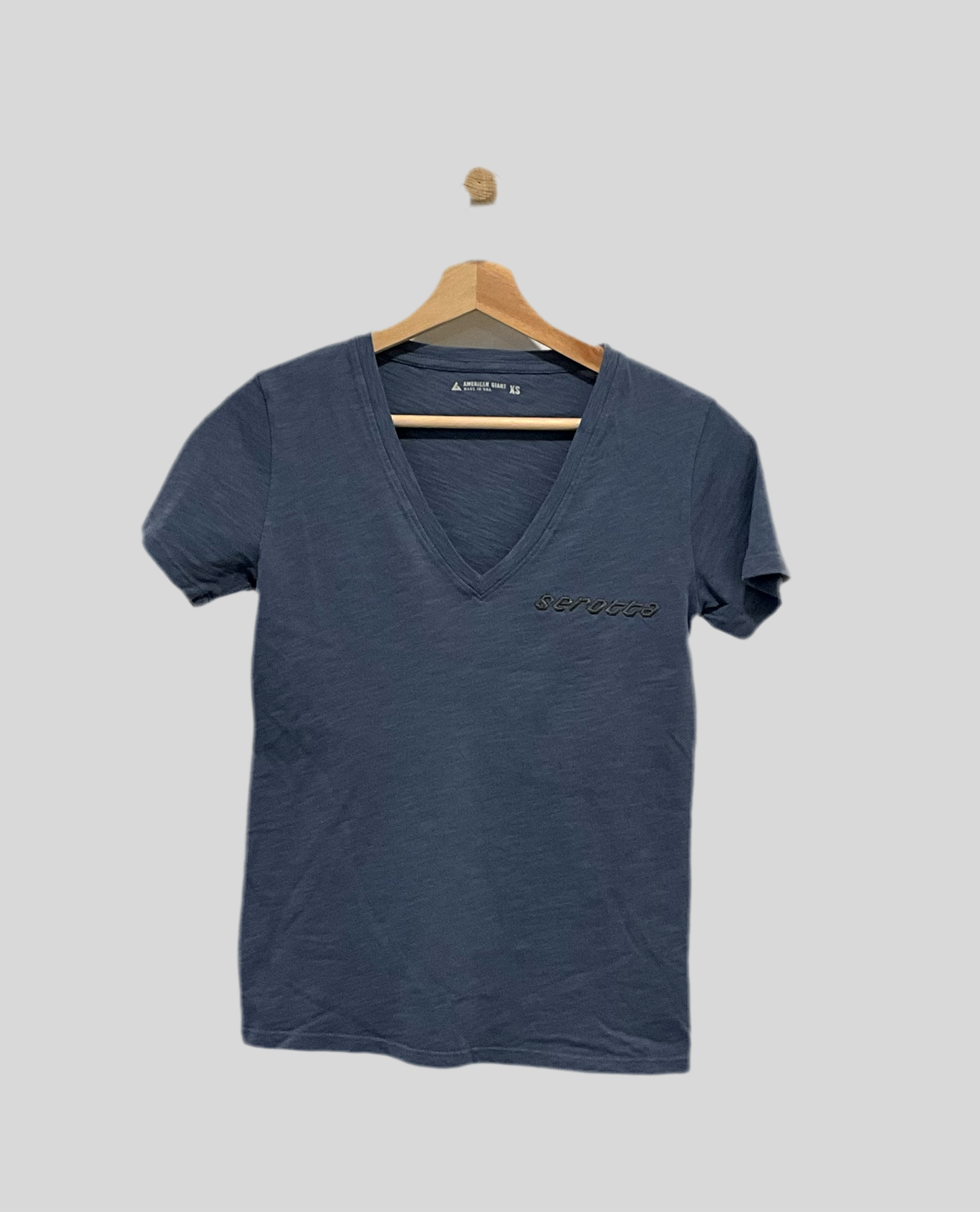 AG Short Sleeve Women’s V Neck T-Shirt with Embroidered Logo