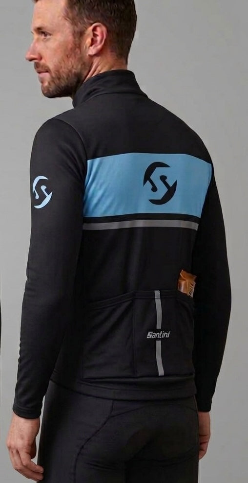 Santini Lush Winter Jersey -Light Blue